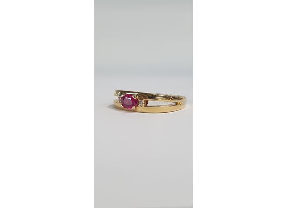 Image Bague Or jaune Rubis Diamant