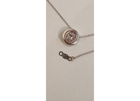 Image Collier Or blanc Diamant Sans