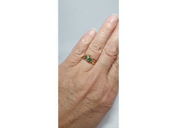 Image Bague Or jaune Emeraude