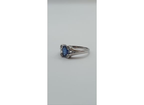 Image Bague Or blanc Saphir Diamant
