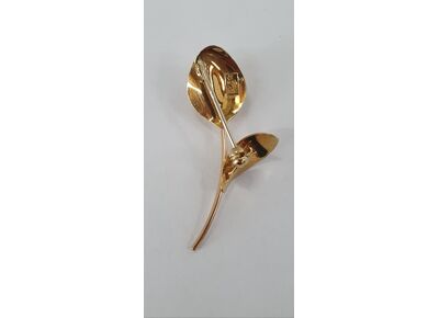Image Broche Or empierré NON SIGNE Or jaune Perle de culture Sans