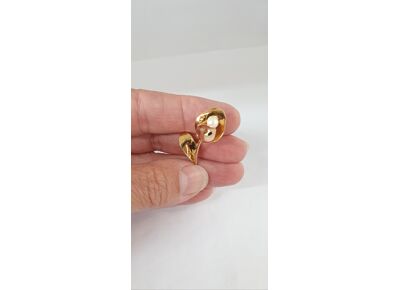 Image Broche Or empierré NON SIGNE Or jaune Perle de culture Sans