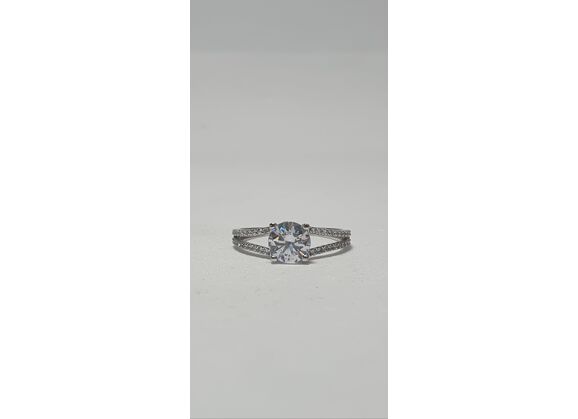 Image Bague Or blanc Oxyde de zirconium
