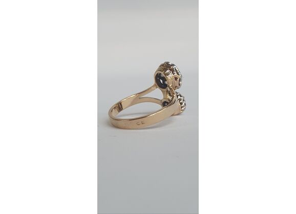 Image Bague Or rose Diamant Rubis