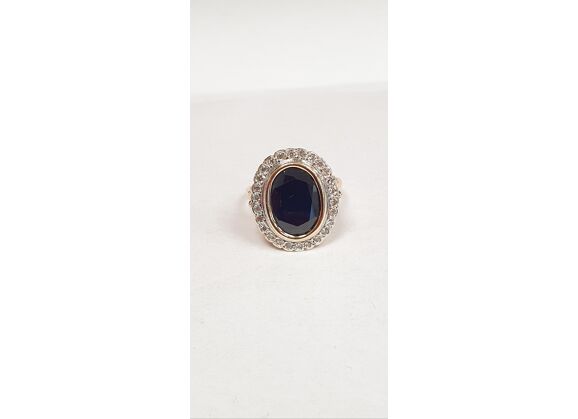 Image Bague Or jaune Saphir Diamant