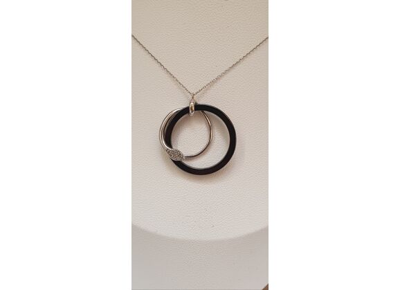 Image Collier Or blanc Diamant