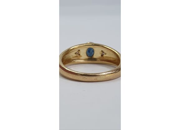 Image Bague Or jaune Saphir Diamant