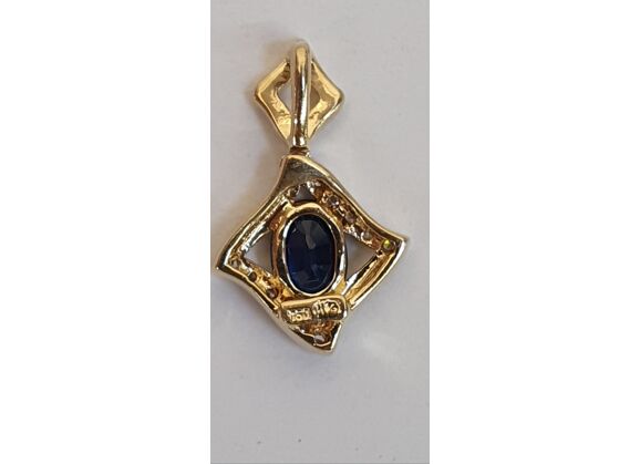 Image Pendentif Or jaune Saphir Diamant
