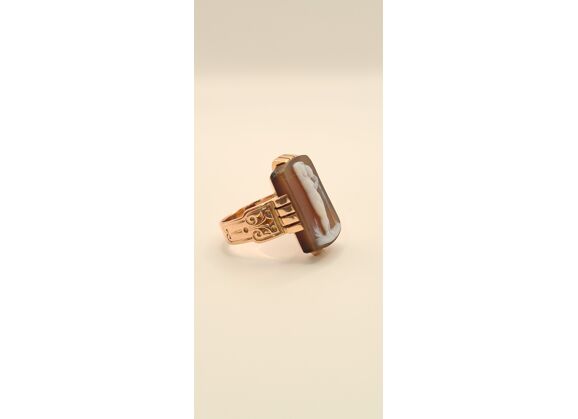 Image Bague Or rose Agate Cornaline