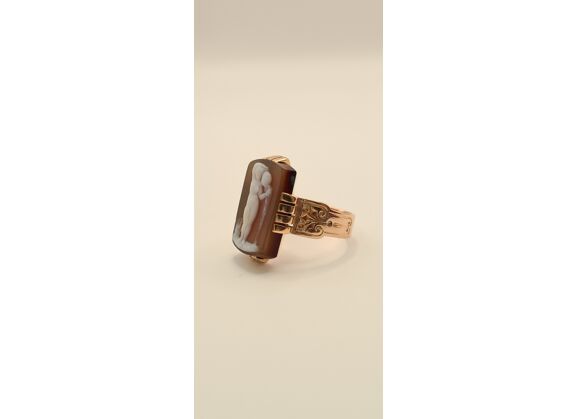 Image Bague Or rose Agate Cornaline