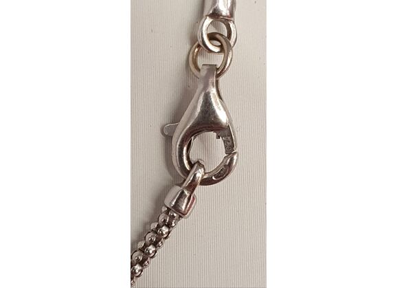 Image Collier Or blanc Maille pop-corn