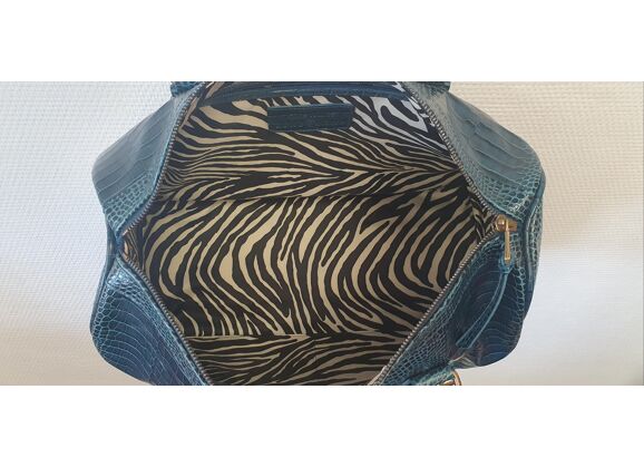 Image Sac à main LONGCHAMP Porté main Cuir Bleu canard