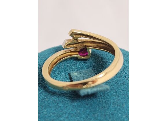 Image Bague Or jaune Or blanc Rubis Diamant