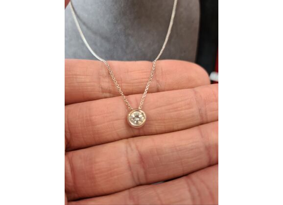 Image Collier Or blanc Diamant Diamant