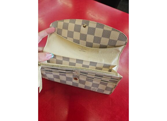 Image Portefeuille Emilie Toile enduite Damier azur