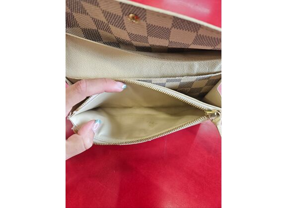 Image Portefeuille Emilie Toile enduite Damier azur