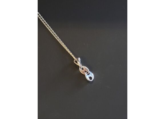 Image Collier Argent Pierre blanche
