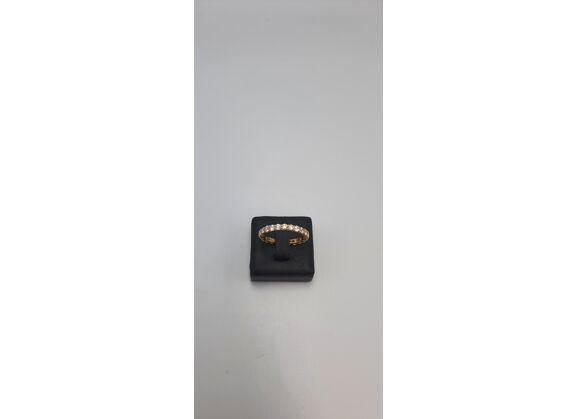 Image Bague Or jaune Pierre blanche Sans
