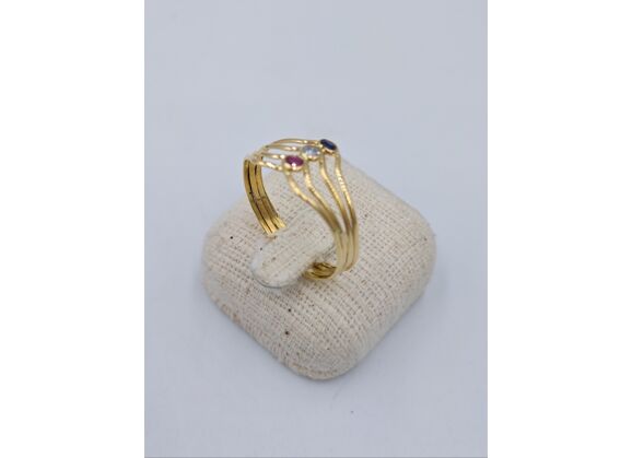 Image Bague Or jaune Rubis Saphir