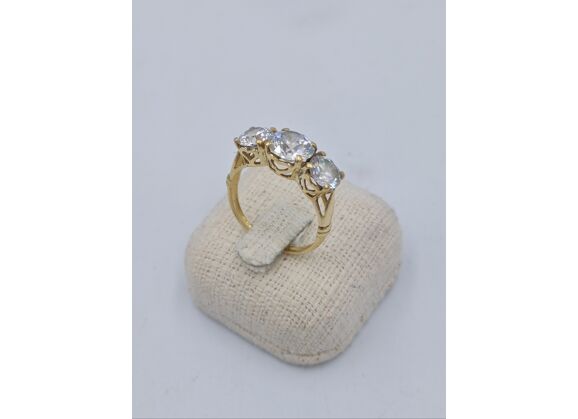 Image Bague Or jaune Oxydes de zirconium