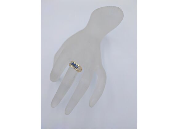 Image Bague Or jaune Saphir Diamant