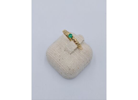 Image Bague Or jaune Emeraude Sans