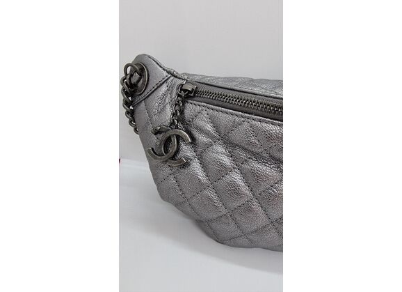 Image Sac à main CHANEL Banane Cuir Gris