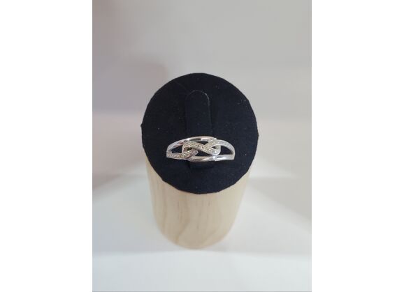 Image Bague Or blanc Oxydes de zirconium