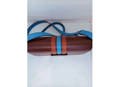 Image Sac à main LONGCHAMP Box-Trot Porté épaule Cuir Bordeaux/bleu
