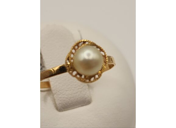 Image Bague Or jaune Perle Sans