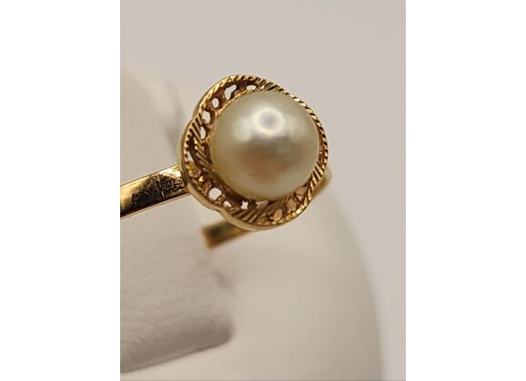 Image Bague Or jaune Perle Sans