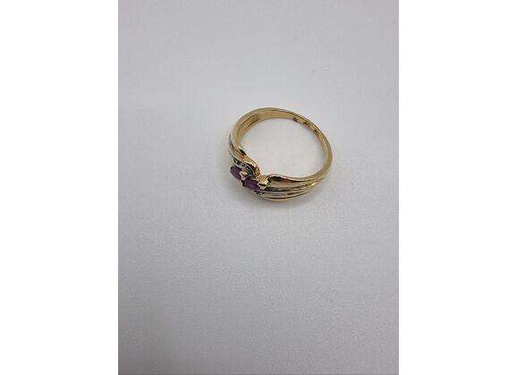 Image Bague Or jaune Rubis Diamant