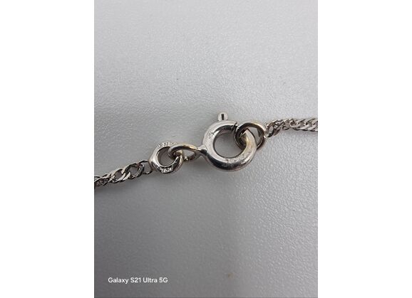Image Collier Or blanc Maille torsadée