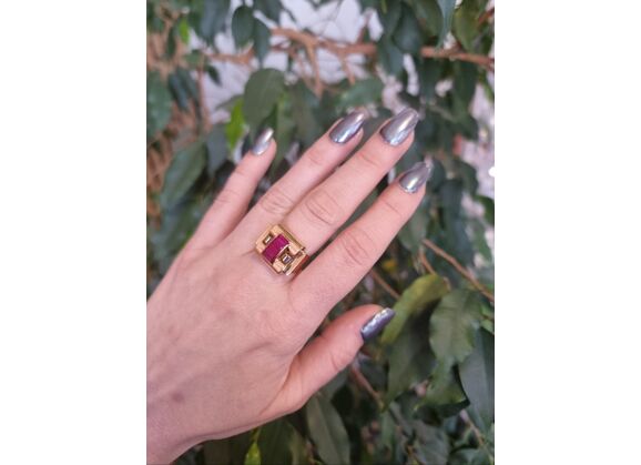 Image Bague Or jaune Rubis