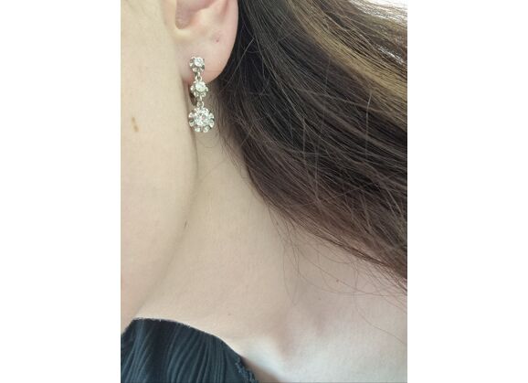 Image Boucles d'oreilles Or blanc Diamants