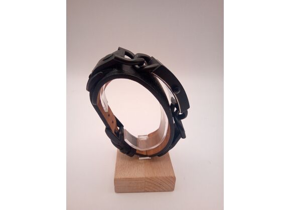 Image Montre Unisexe 85000902J Cuir Noir 22 mm