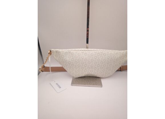 Image Sac à main GUESS Banane Synthétique Beige monogram