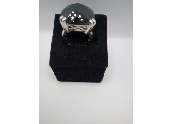 Image Bague Argent Pierre noire
