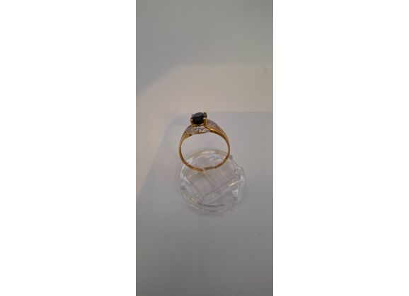 Image Bague Or jaune Saphir Diamant