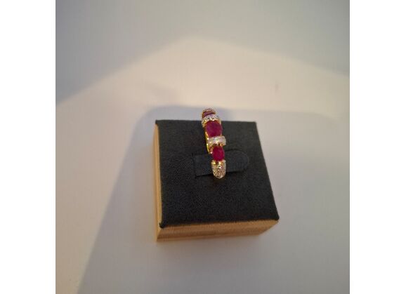 Image Bague Or jaune Rubis Diamant
