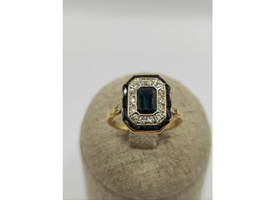 Image Bague Or jaune Saphir Diamant