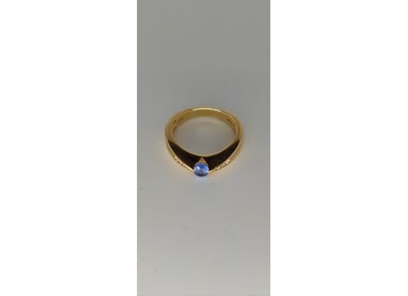 Image Bague Or jaune Saphir Diamant