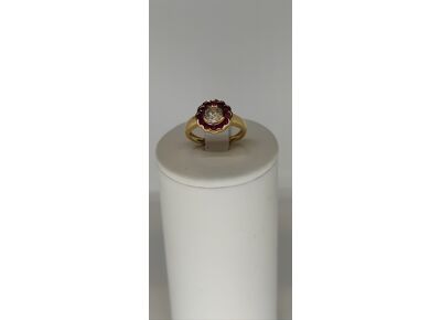 Image Bague Or jaune Diamant Rubis