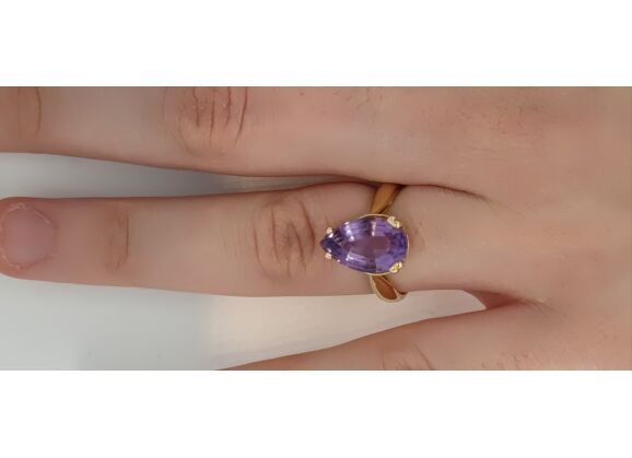 Image Bague Or jaune Améthyste Améthyste