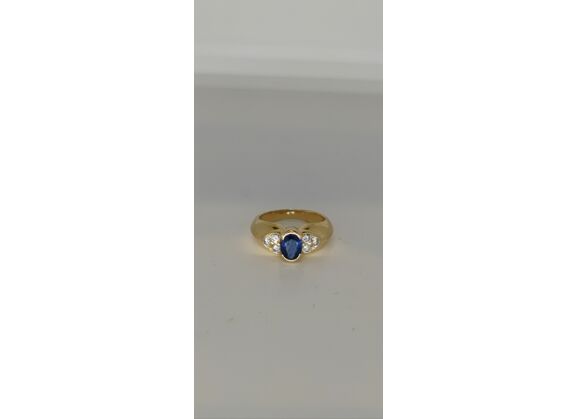 Image Bague Or jaune Saphir Diamant