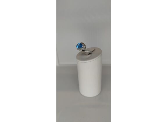 Image Bague Or blanc Topaze Diamant