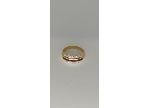 Image Bague Or jaune Rubis Diamant