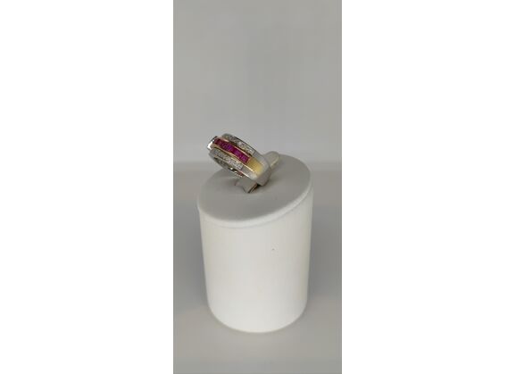 Image Bague Or jaune Or blanc Rubis Diamant