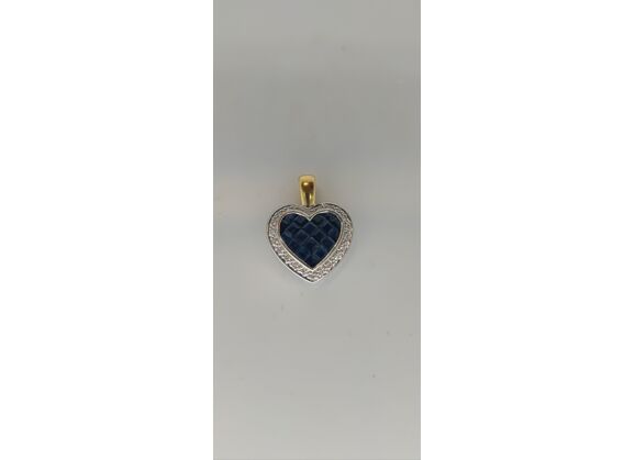 Image Pendentif Or jaune Or blanc Saphir Diamant