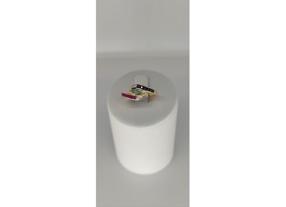 Image Bague Or jaune Emeraude